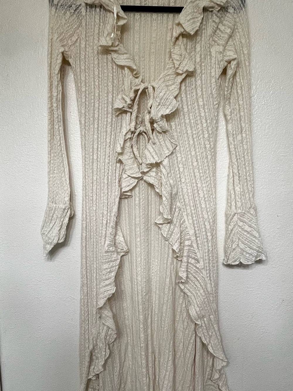 Lace Cream Ruffled Cardigan